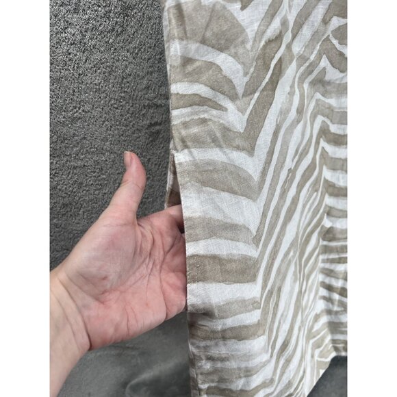 i Linen Lifestyle Medium Zebra Linen Dress Lagenlook Lightweight Resortwear - Picture 2 of 4